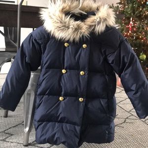 Crewcuts navy puffer duffle coat size 8